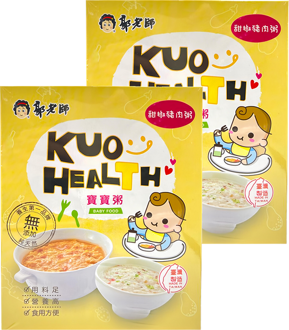 郭老師 寶寶粥 2包 甜椒豬肉, 300g, 2盒
