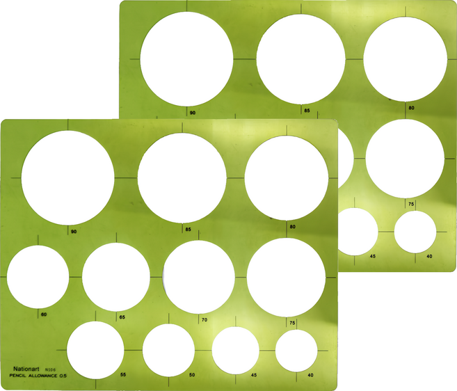 Nationart 106 大圓圈板 262 x 327mm, 綠色, 2個