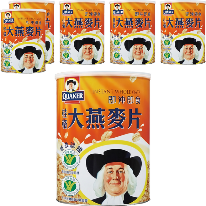 QUAKER 桂格 大燕麥片, 1.1kg, 6罐