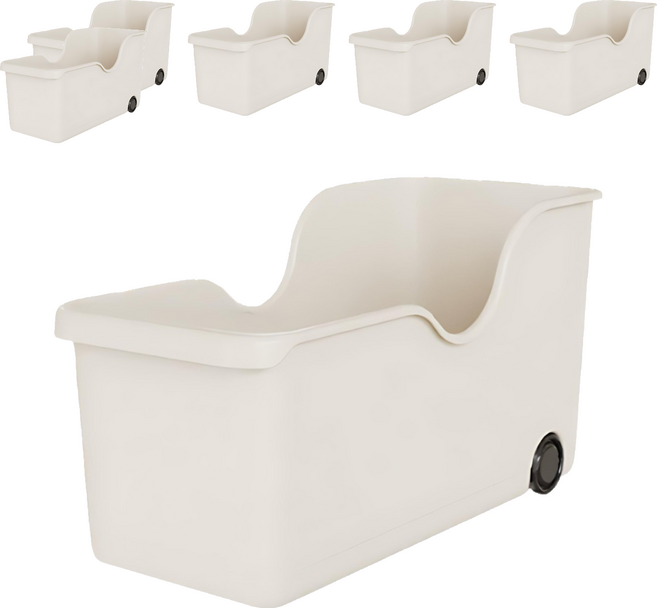 小麥購物 滑輪櫥櫃收納盒 L2352, 白色, 6個