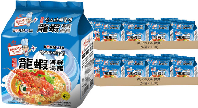 KORMOSA 韓寶 龍蝦海鮮湯麵 110g, 48包
