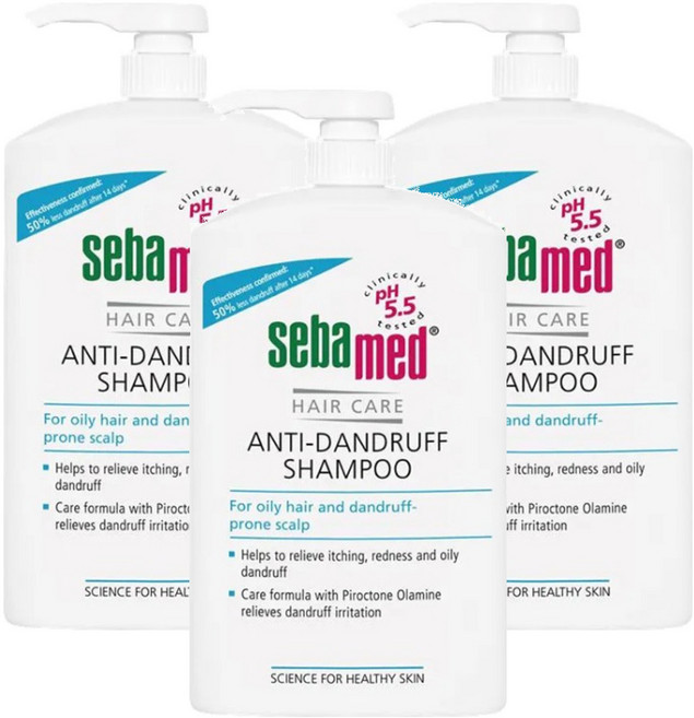 sebamed 施巴 油性抗屑洗髮乳, 1L, 3瓶