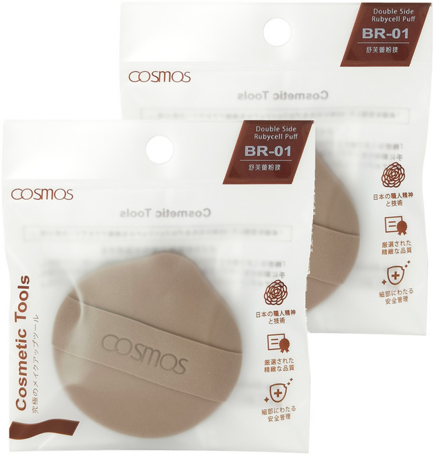 COSMOS 舒芙蕾氣墊粉撲 BR-01, 水滴形, 2個