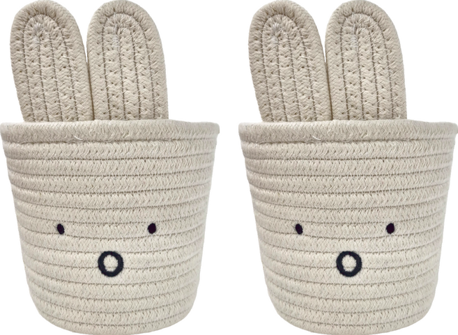 miffy 米飛 綿繩置物籃, 米色, 2個