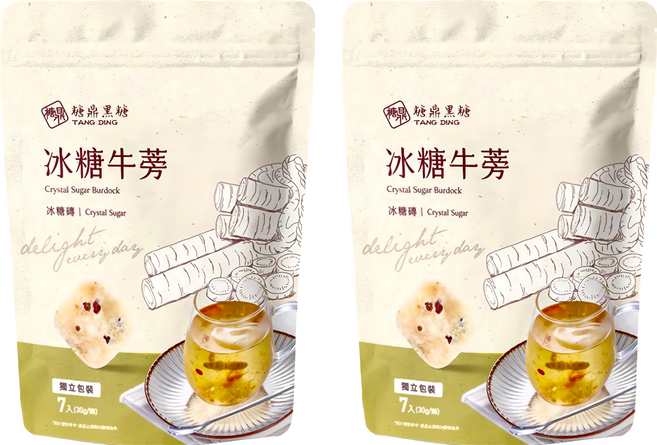 糖鼎 黑糖磚 冰糖牛蒡, 2袋, 30g, 7顆