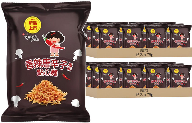維力 張君雅小妹妹 點心麵 香辣唐辛子風味, 75g, 30入