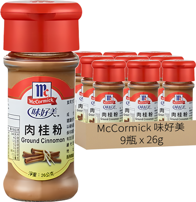 McCormick 味好美 調味料 肉桂粉, 26g, 9瓶
