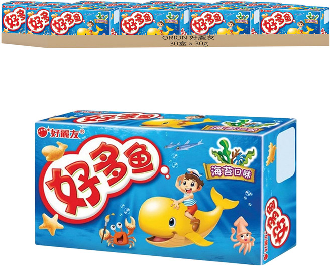 ORION 好麗友 好多魚餅乾 海苔口味, 30g, 30盒
