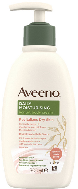Aveeno 保濕乳 蜂蜜杏桃優格, 300ml, 1瓶