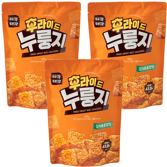 Tigak Taegak 鍋巴餅乾 泡菜口味, 200g, 3包