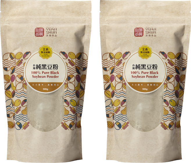 源順食品 台灣純黑豆粉, 500g, 2包