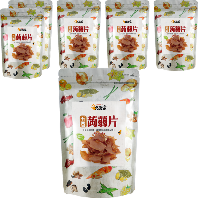 元氣家 高纖五香蒟蒻片, 200g, 6包