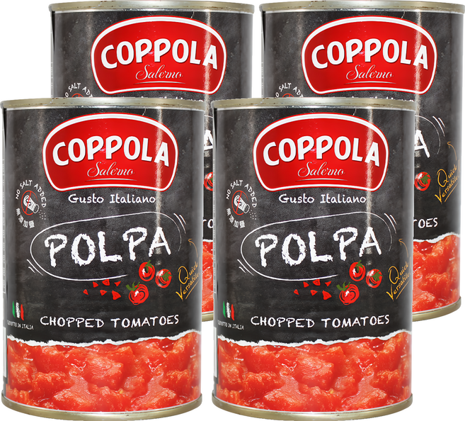 COPPOLA 柯波拉 切丁番茄 無添加鹽 全素, 400g, 4罐