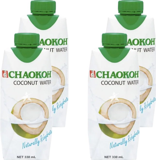 CHAOKOH 100%椰子水, 330ml, 4個
