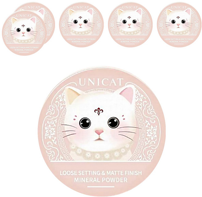 UNICAT 變臉貓 柔焦毛孔礦物控油蜜粉 10g, 象牙白色, 6個