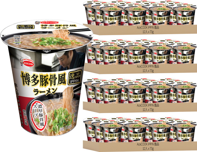 AceCOOK IPPIN 逸品 博多豚骨風味麵 73g, 48入
