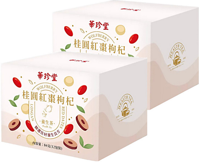 仁濟中藥 華珍堂 桂圓紅棗枸杞養生茶, 7g, 12包, 2盒