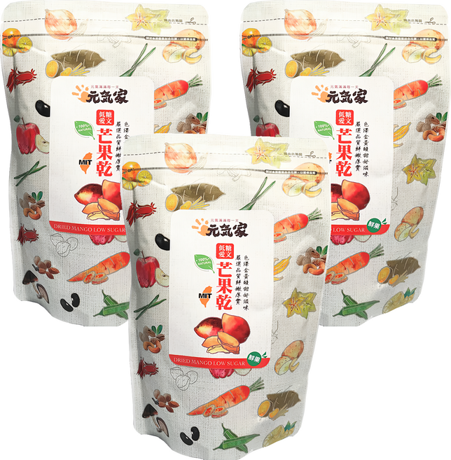 元氣家 低糖愛文芒果乾, 200g, 3包