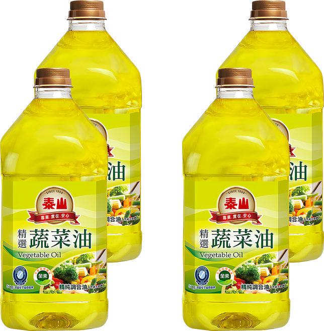 TAISUN 泰山 蔬菜油, 3L, 4瓶