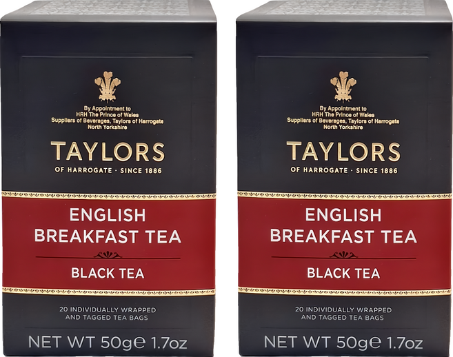 TAYLORS 泰勒茶 經典系列 英式早安茶, 2.5g, 20包, 2盒