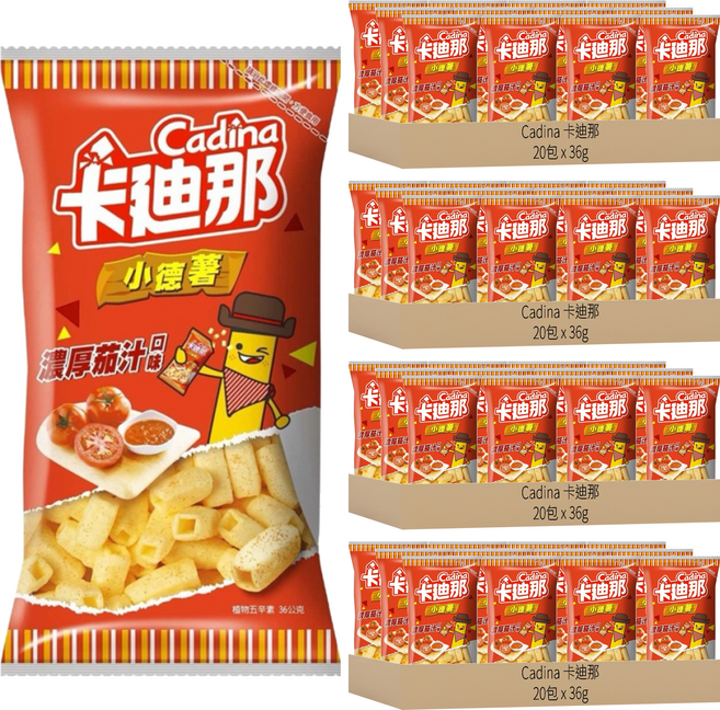 Cadina 卡迪那 小德薯濃厚茄汁口味, 36g, 80包