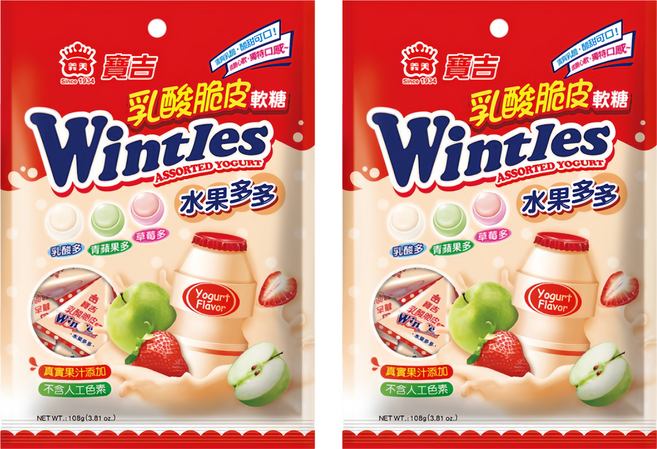 義美 乳酸脆皮軟糖 水果多多, 108g, 2包