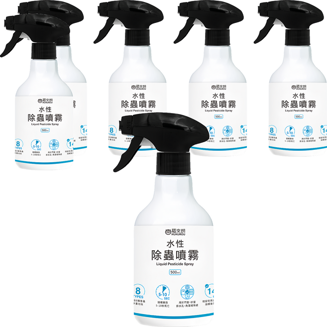 HUKUROU 福來朗 水性除蟲噴霧 500ml 14天長效作用, 6瓶