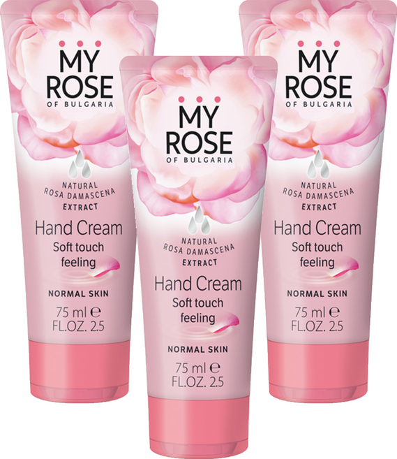 MY ROSE OF BULGARIA 柔嫩護手霜 大馬士革玫瑰香, 75ml, 3個