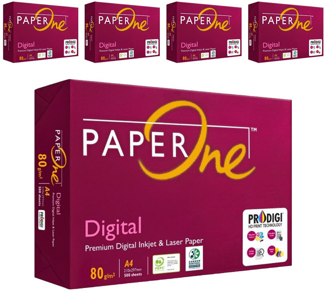 PAPER One Digital碳中和高解析影印紙 297 x 210mm 500張, A4, 5包