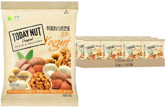 TODAY NUT 優格風味堅果隨身包, 20g, 100包