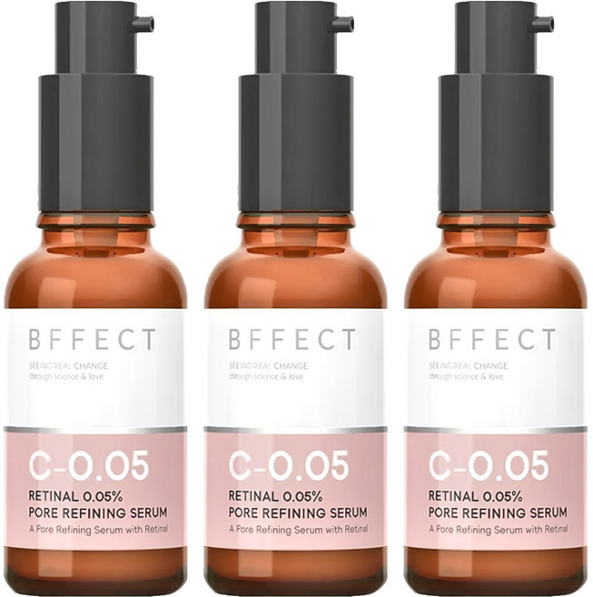 BFFECT 柔膚瓶 0.05%維他命A醛毛孔緊緻精華, 30ml, 3瓶