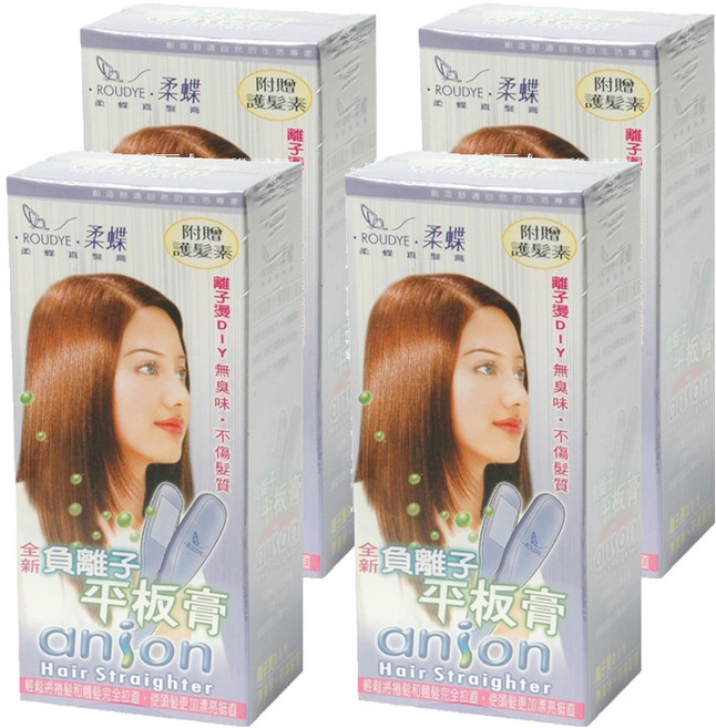 Roudye 柔蝶 DIY離子燙平板膏 第一劑120ml+第二劑110ml, 4盒, 180g
