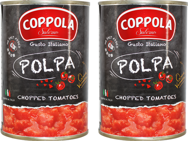COPPOLA 柯波拉 切丁番茄 無添加鹽 全素, 400g, 2罐