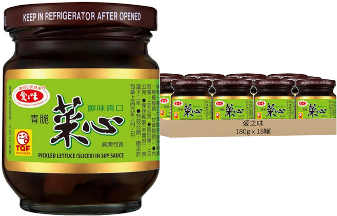 愛之味 菜心, 180g, 18罐