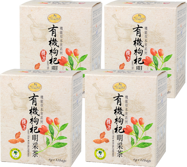 Magnet 曼寧 枸杞明采茶, 6g, 12包, 4盒