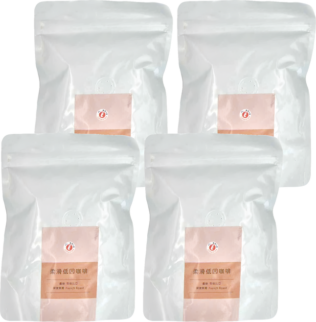 樂活E棧 柔滑低因風味咖啡豆, 生豆, 114g, 4包