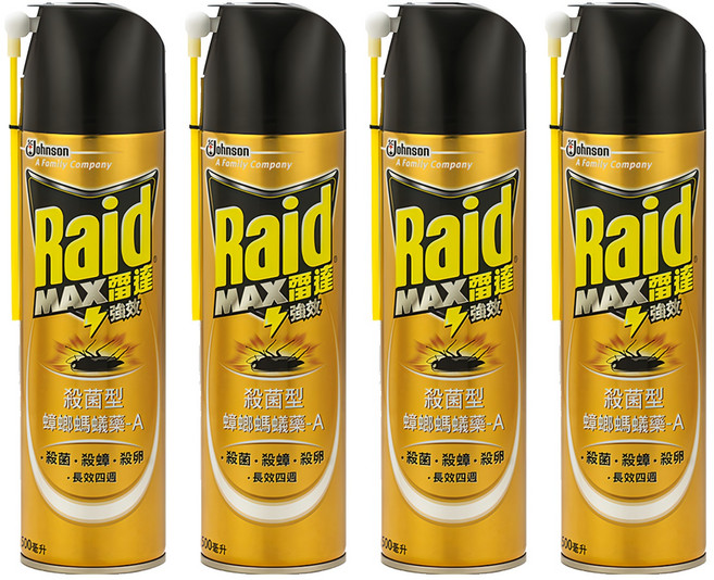 Raid 雷達 殺菌型蟑螂螞蟻藥, 500ml, 4罐