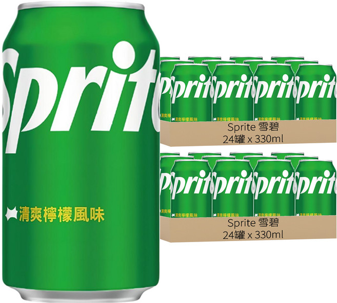 Sprite 雪碧 清爽檸檬風味, 330ml, 48罐