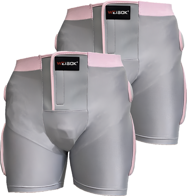 Weisok 防撞褲 防摔護具 ZHCN2409 灰色粉邊 200g, 2件