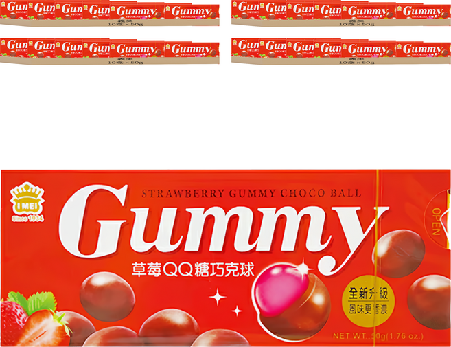 義美 QQ糖巧克球 草莓, 50g, 40盒
