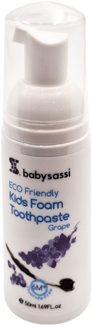 babysassi 誰是寶貝 兒童專用護齒泡沫牙膏 (葡萄口味) 50ml, 1瓶
