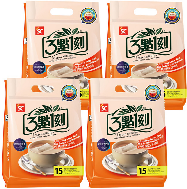 3點1刻 經典原味奶茶, 20g, 15包, 4袋