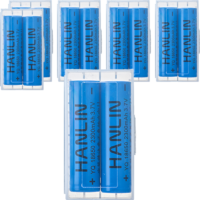 HANLIN充電電池 平頭 18650, 6盒, 2個