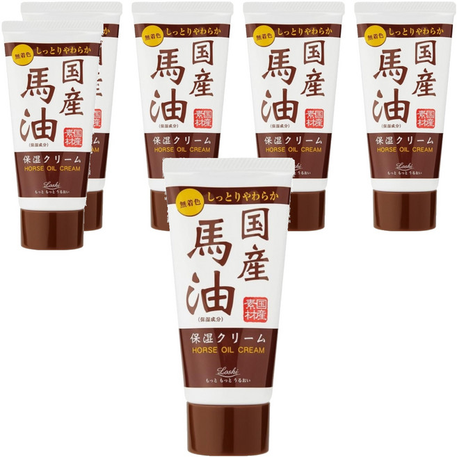 Loshi 樂絲 日本國產馬油極潤護手霜, 6個, 45g