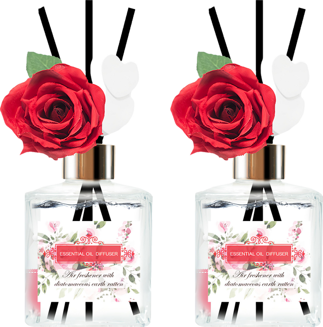 QIDINA 奇蒂可 玫瑰法國浪漫珪藻土擴香瓶, 微醺薰衣草, 200ml, 2瓶