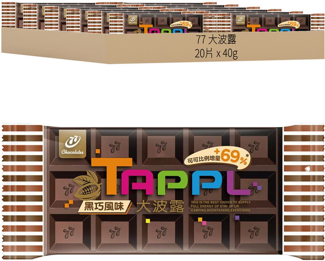 77 大波露 黑巧風味, 40g, 20包