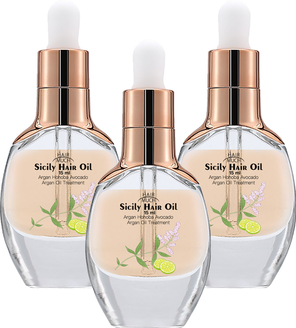 HAIR MUCH 檸檬西西里極萃護髮油 15ml 阿甘油 荷荷巴油 酪梨油, 3瓶