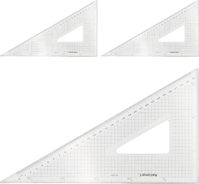 Nationart 切割三角板 30/60度 T05-CT30A, 透明色, 3片