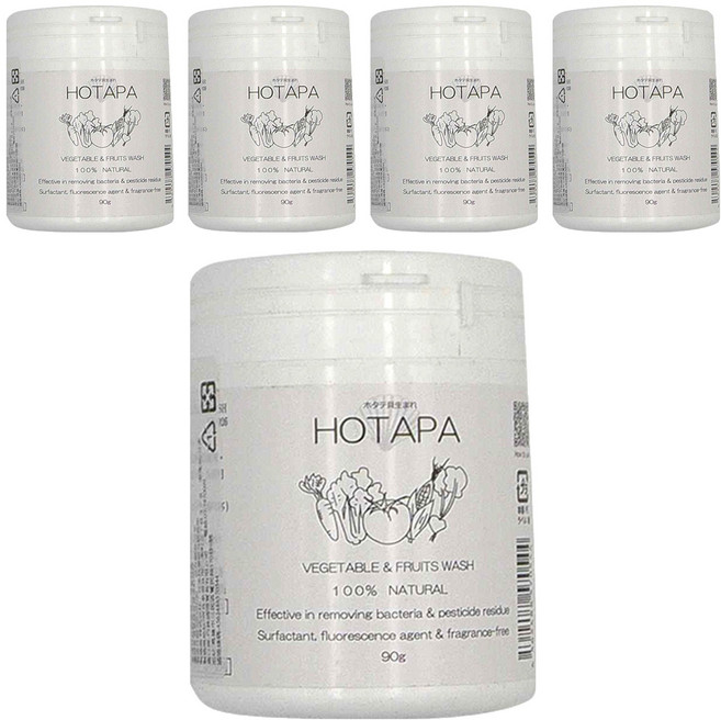 HOTAPA 清潔粉 蔬果用, 90g, 5罐
