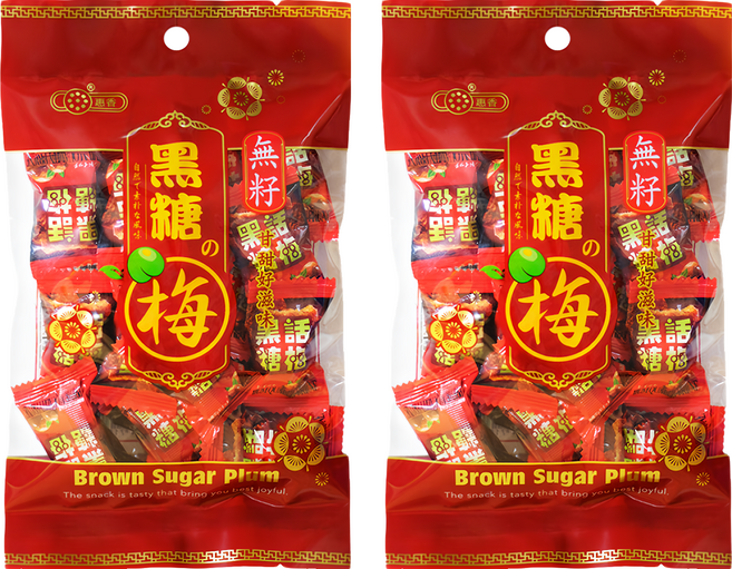 惠香食品 黑糖話梅糖 無籽 口味純正 香濃無比, 140g, 2袋